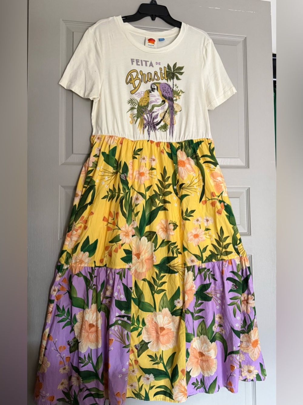 Farm Rio tiered floral shirt dresss Large - Picture 3 of 13